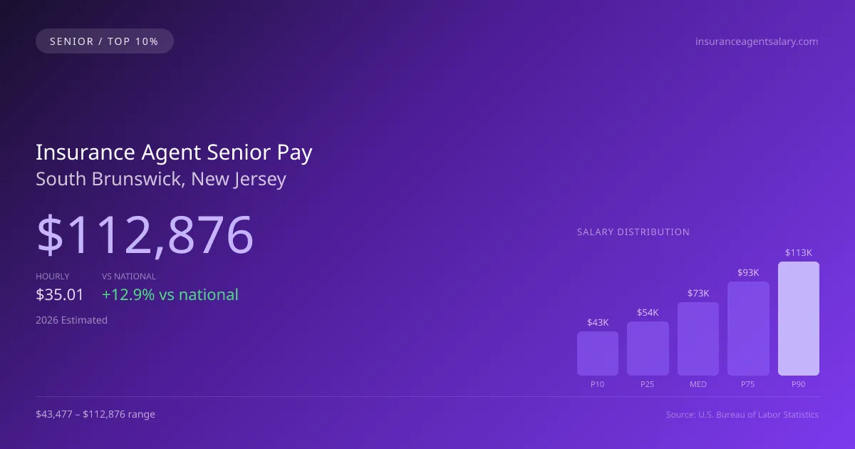 Insurance Agent Senior Salary in South Brunswick, NJ — 2026 est., based on 2025 BLS